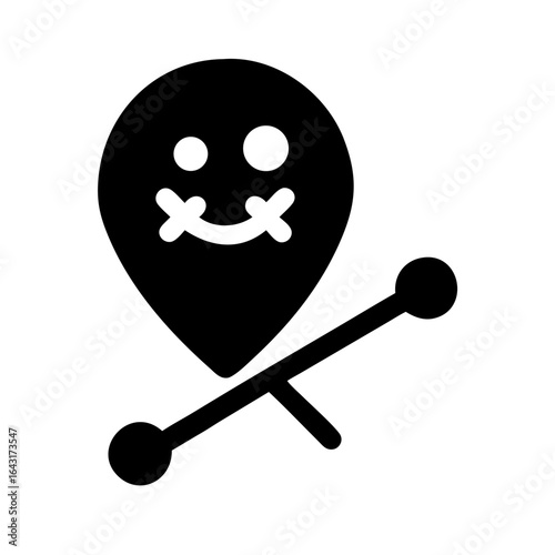 Piercing voodoo pin icon design.