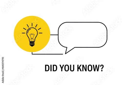 An illustration of a lightbulb in a yellow circle connected to a speech bubble with the text did you know