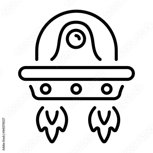 An outline style icon depicting alien ufo 