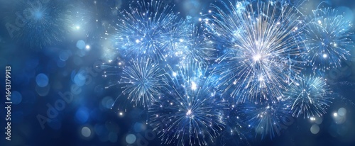 The vibrant display of fireworks illuminating the night sky in celebration