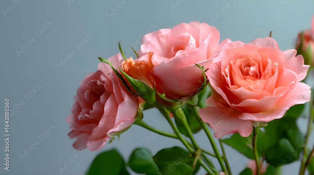 Obraz premium Elegant Pink Roses in Vintage Vase