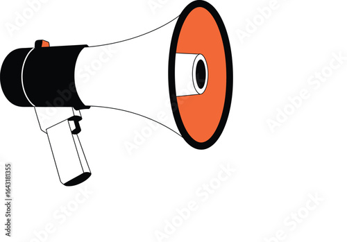 A megaphone on blue background