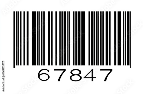 Black barcode with numbers