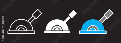 Lever colored icon set. Outline icon set of circuit breaker panels: breaker switch
