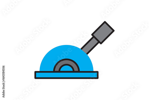 Lever colored icon set. Outline icon set of circuit breaker panels: breaker switch
