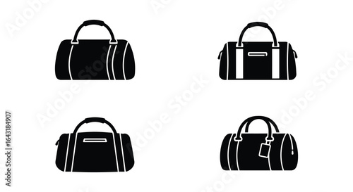Four Solid Black Handbag Silhouettes