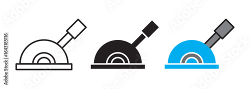 Lever colored icon set. Outline icon set of circuit breaker panels: breaker switch
