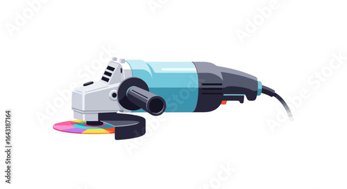 Vivid Vector Illustration of a High-Speed Grinder, Detailing Industrial Equipment