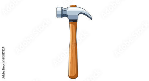Artistic hammer illustration with simple details in cartoonish style
