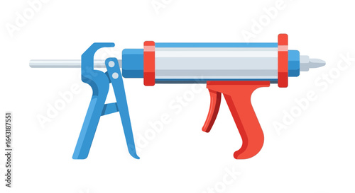Caulk gun illustration, equipment for construction or repairing, sealant application