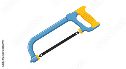 Illustration of a versatile hacksaw with a secure grip handle design