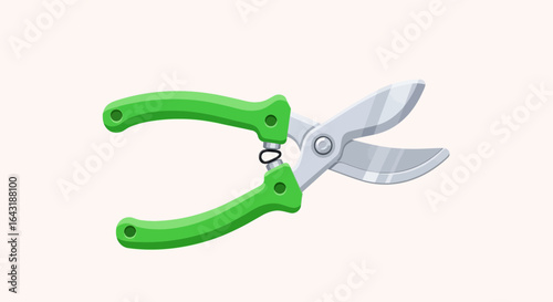 Illustrative garden pruner with light green handles ideal for gardening work