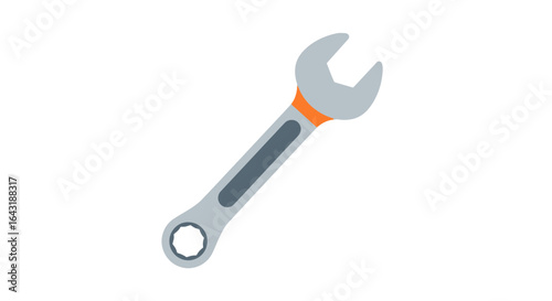 Isolated spanner wrench tool illustration in a minimalist style art