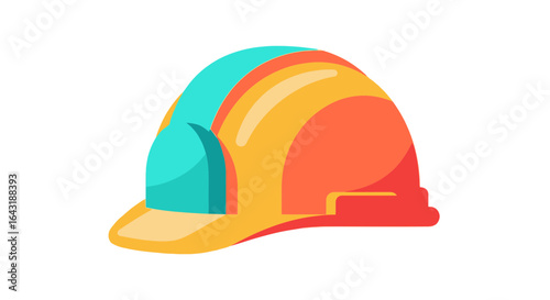 Modern hard hat with geometric and layered design, for workers safety