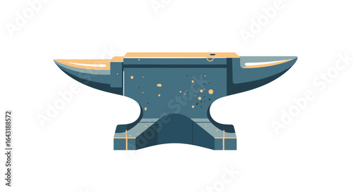 Stylized Anvil Illustration on White Background for Industrial Themes