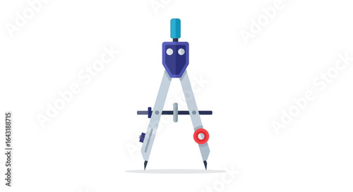 Stylized Geometric Compass Illustration for Architectural Design Projects