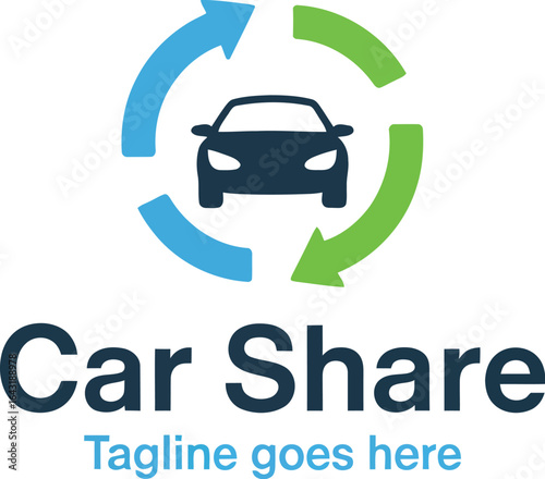 Car sharing logo with arrows