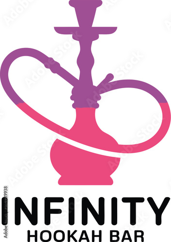Hookah bar infinity logo design