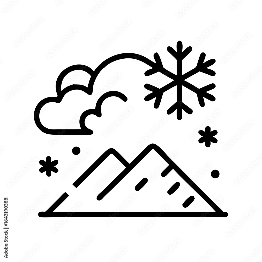 Strong snow blizzard icon design.