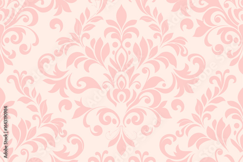 Elegant floral pattern in light pink and cream hues