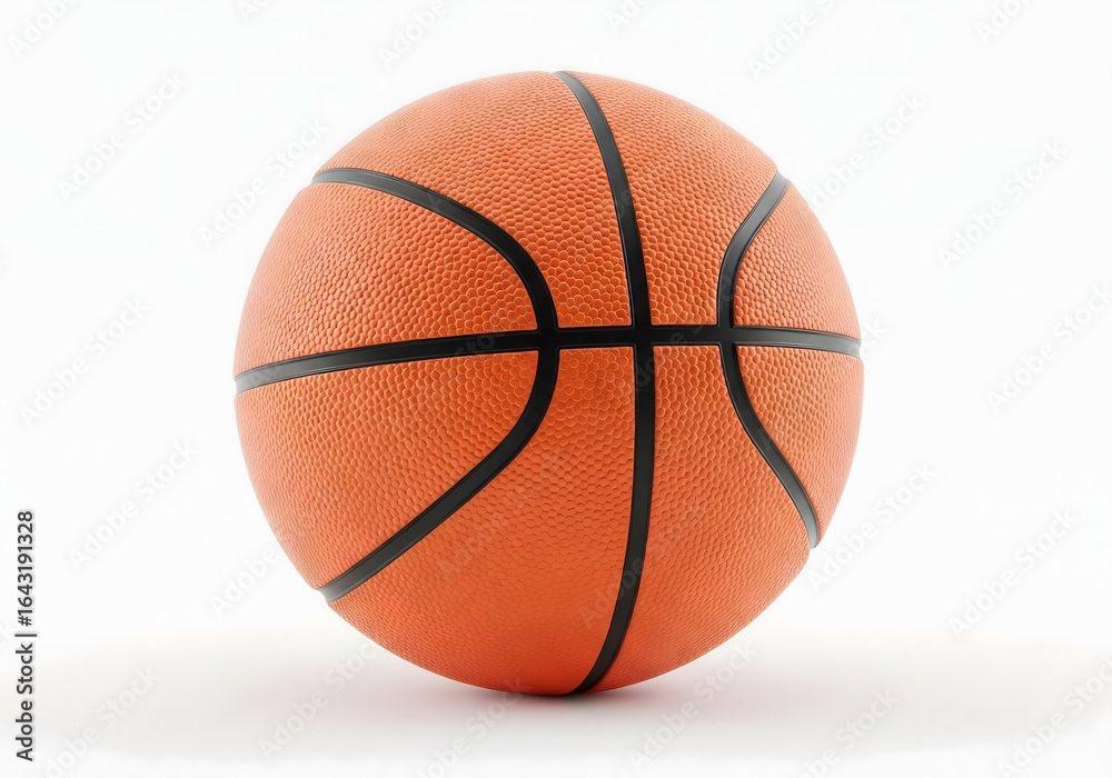 Fototapeta premium orange basketball sports equipment close-up on white backdrop