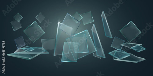 Broken glass background, realistic effect.