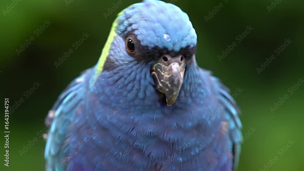 Vibrant Blue and Green Parrot Close-up Portrait in Natural Habitat Vibrant Blue and Green Parrot Close-up Portrait in Natural Habitat