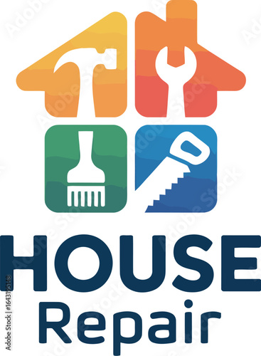 House repair logo with tools