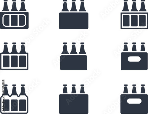 Various six pack bottle icons