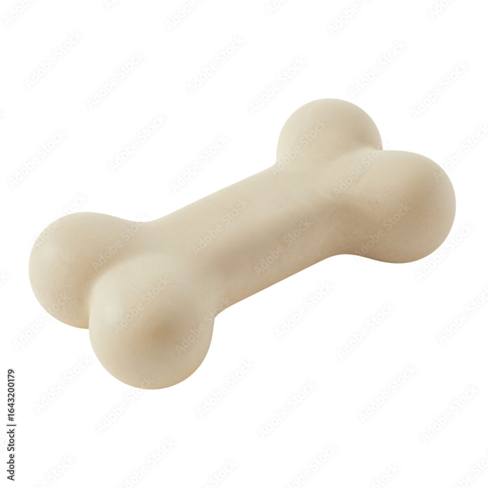 Obraz premium A single light brown dog bone shaped biscuit isolated on a transparent background for pet treats and canine nutrition isolated on transparent background