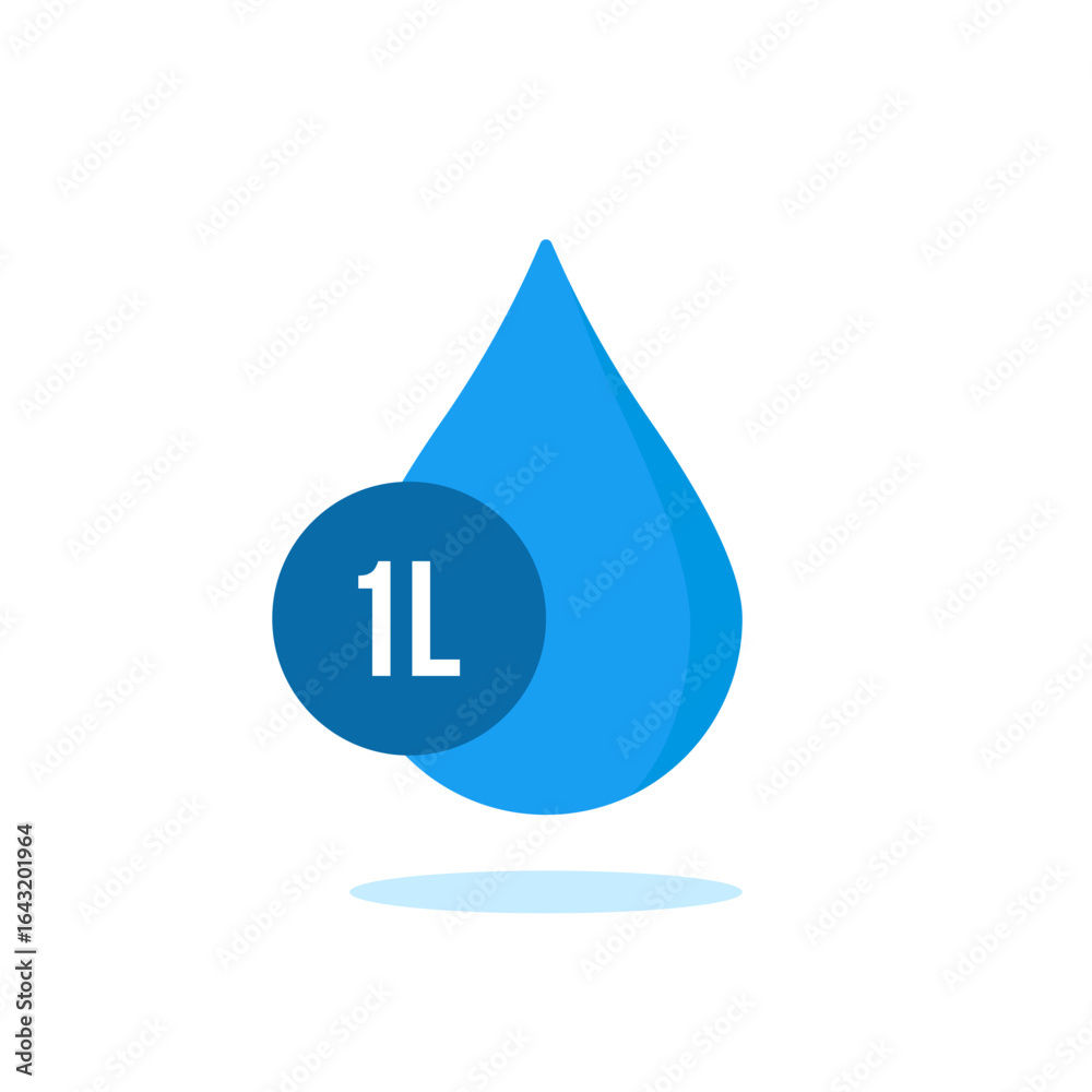blue water drop like 1 litre volume icon blue water drop like 1 litre volume icon