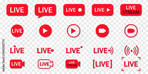 Set of live streaming icons