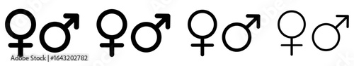 Set of male and female symbol