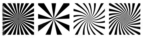 Sunburst abstract background set