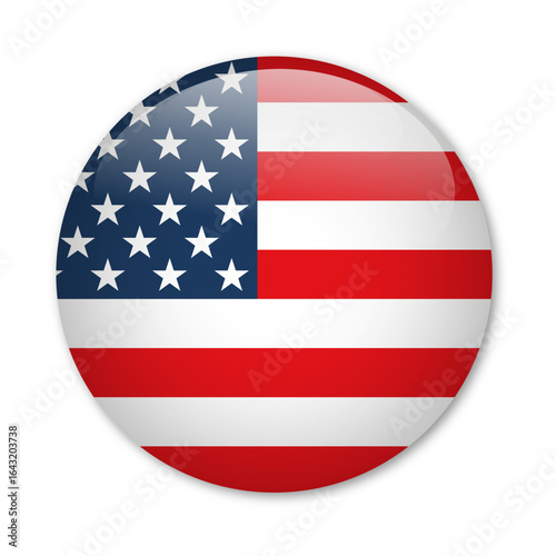 Free Download United States Flag Glossy Button - GFXLoad