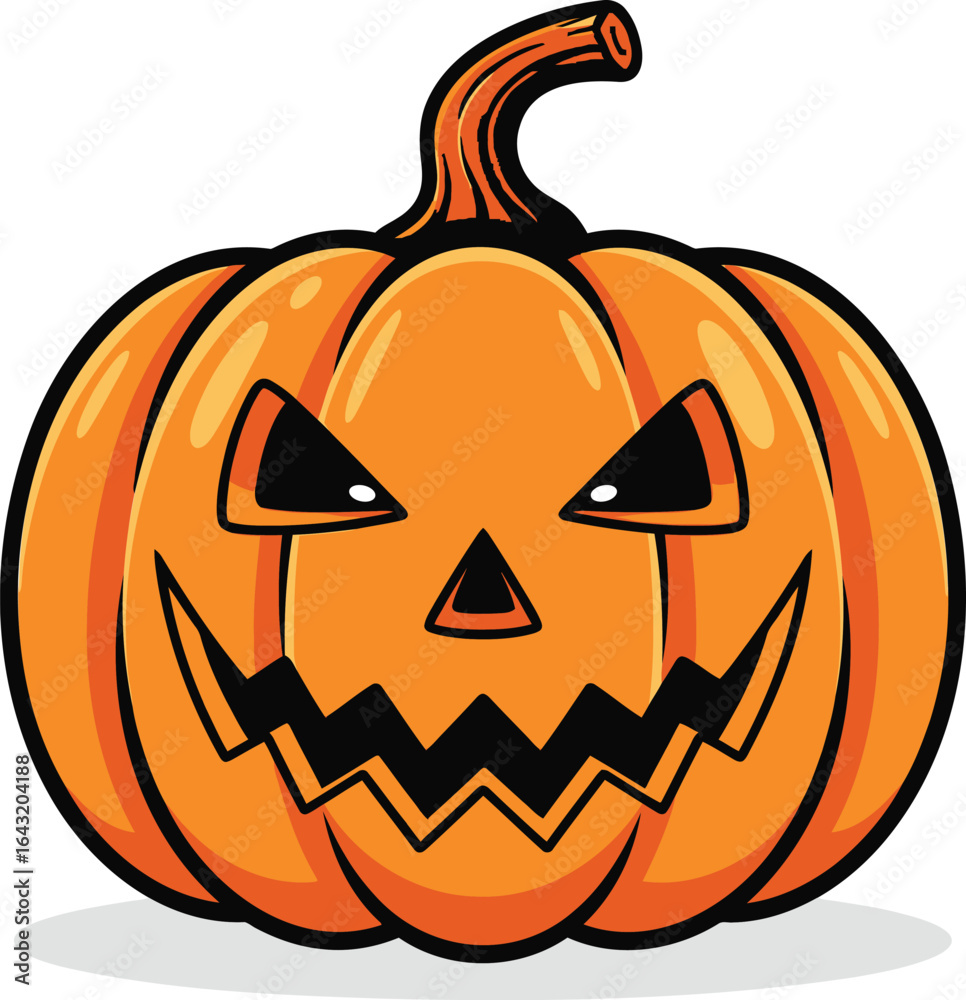 Fototapeta premium Spooky Halloween Pumpkin with carved face for holiday fun