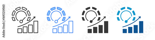 Key Performance Indicator Icon Set Multiple Style Collection
