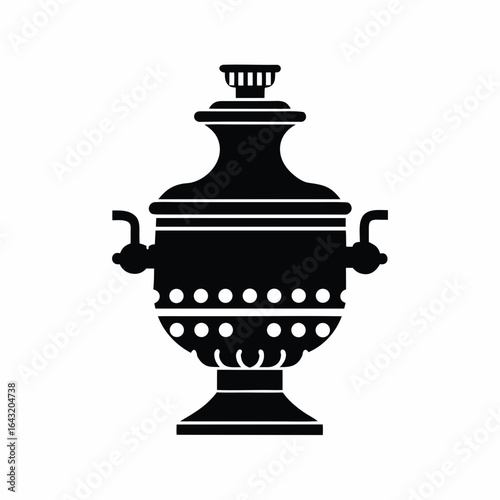 Traditional Pot vector silhouette illustration isolated on white background