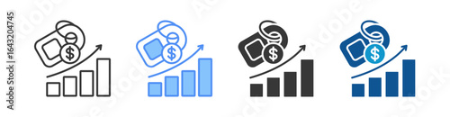 Inflation Icon Set Multiple Style Collection