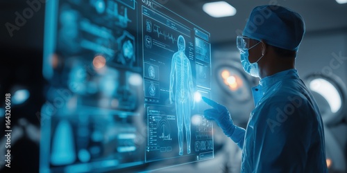 Wallpaper Mural futuristic medical diagnostics with holographic interface Torontodigital.ca