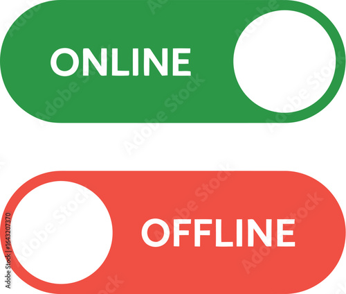 Online and offline toggle buttons