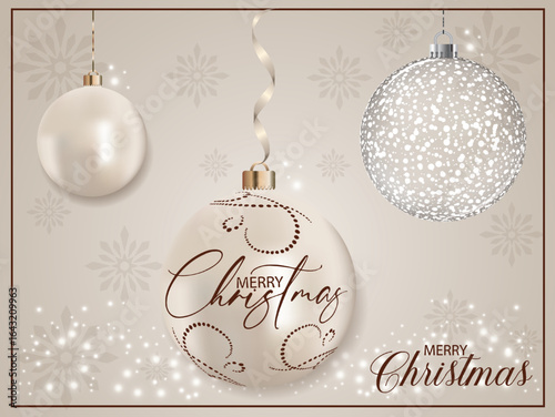TA stylish pearly tree bauble with a Xmas blessing.