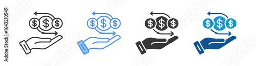 Cash Flow Icon Set Multiple Style Collection