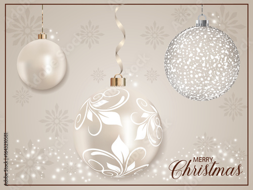 A pearly Christmas ball featuring a beautiful floral-leaf motif.