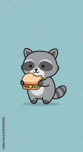 Raccoon Holding Burger