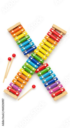 Letter X with Xylophone Design