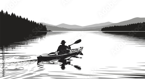 find serenity on the water a solo kayak journey through tranquil mountain lakes perfect for relaxation and escape