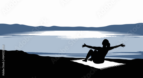 finding serenity by the lake a silhouette of peace and tranquility for wellness travel and relaxation designs