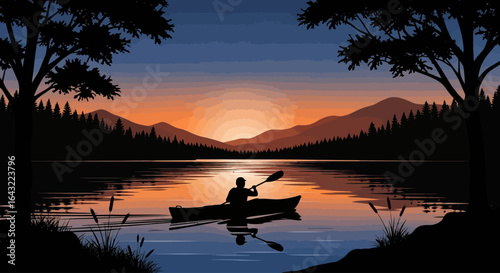 serene sunset kayak paddle find your tranquility on calm waters escape the daily grind and embrace the peaceful beauty of natures embrace