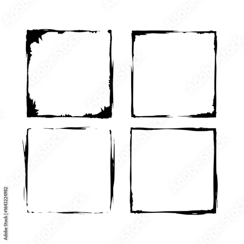 set of black ink splashes